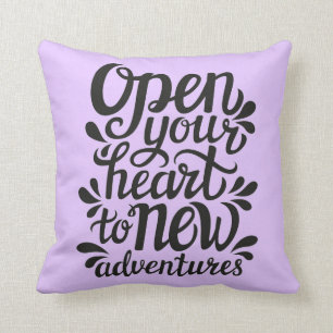 Almofada Abra seu coração às aventuras novas