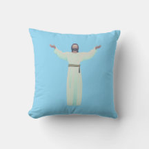 Abraçar Jesus - Travesseiro decorativo em azul cla