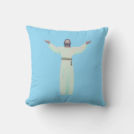 Almofada Abraçar Jesus - Travesseiro decorativo em azul cla