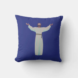Almofada Abraçar Jesus - travesseiro decorativo em azul esc