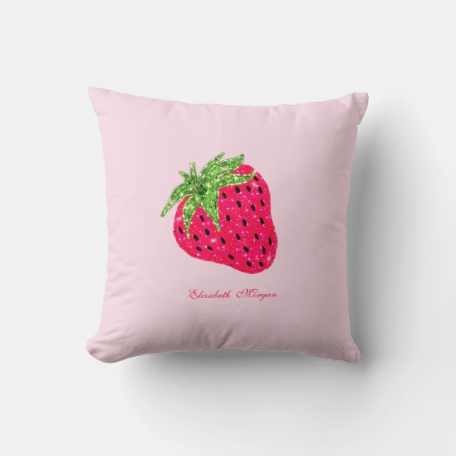 Almofada Abridor de Garrafa Rosa Morango Brilhante Legal (Frente)