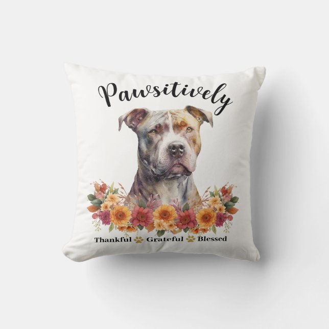 Almofada Absolutamente Grato Abençoado Cachorro Fofo (Frente)