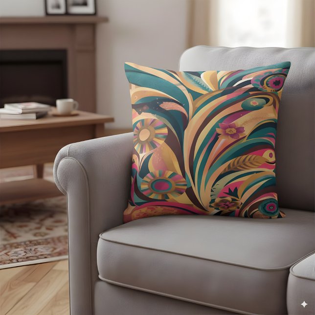 Almofada Abstarct design com cores boêmicas (Criador carregado)