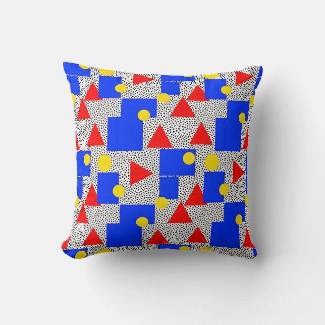 Almofada Abstracção de Cor Primária Geométrica em Estilo Me (Frente)