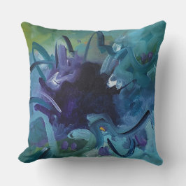 Almofada Abstract Blue Art Throw Pillow Home Decor