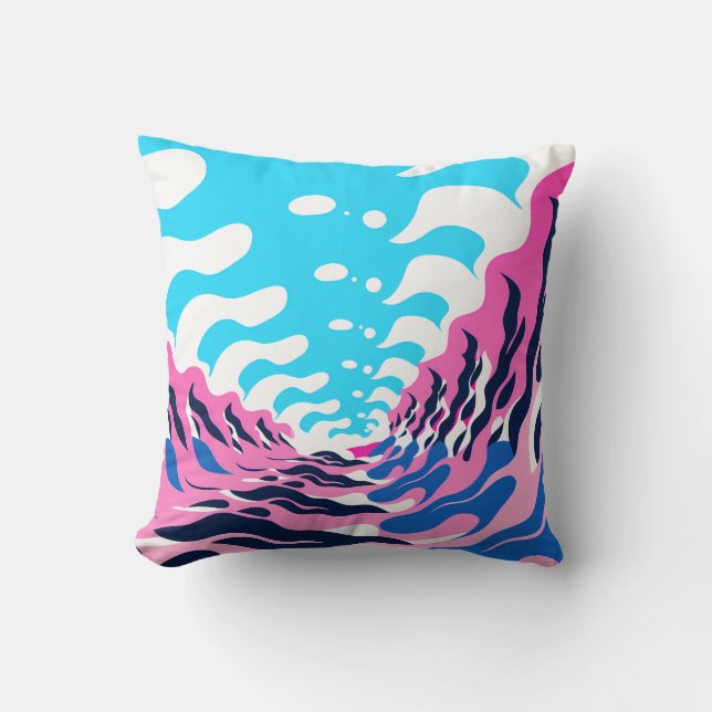 Almofada Abstract Dream Wave – Vibrant Surreal Flow (Frente)