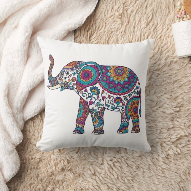 Almofada Abstract Elephant Decorative Throw Pillow – Modern (Cobertor)