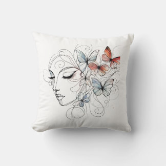 Almofada Abstract Female Art Throw Pillow