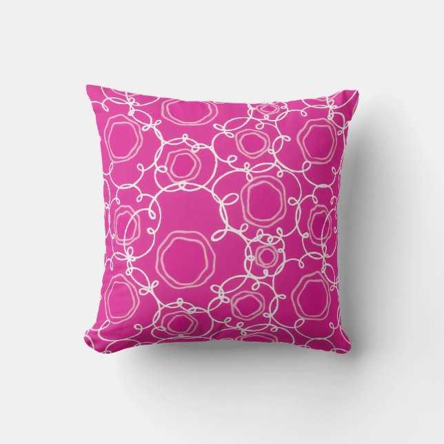 Almofada Abstract Floral Matrix (Hot Pink) Fine Art (Frente)