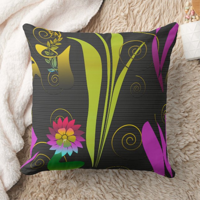 Almofada Abstract Floral with Spirals 1 (Cobertor)