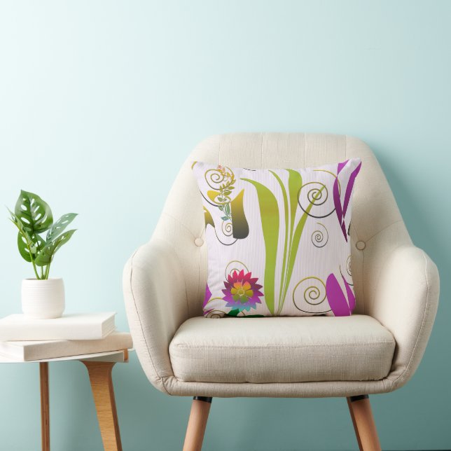 Almofada Abstract Floral with Spirals 6 (Cadeira)