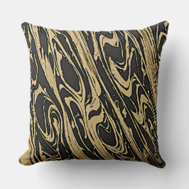 Almofada Abstract Fluid Art - Black Marble Effect