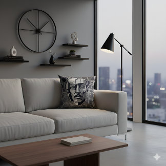 Almofada Abstract Geometric Bust Pillow