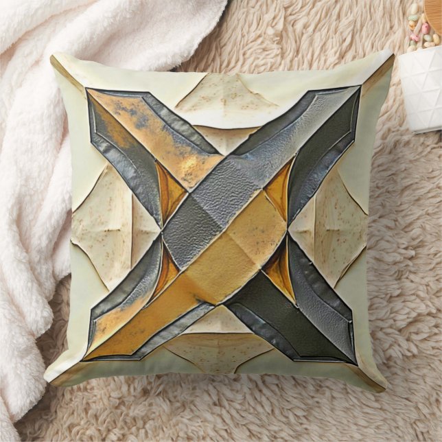 Almofada Abstract Gold Metal Design (Cobertor)