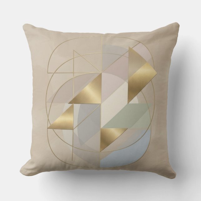Almofada Abstract Golden Accent Throw Pillow | Modern Home  (Frente)