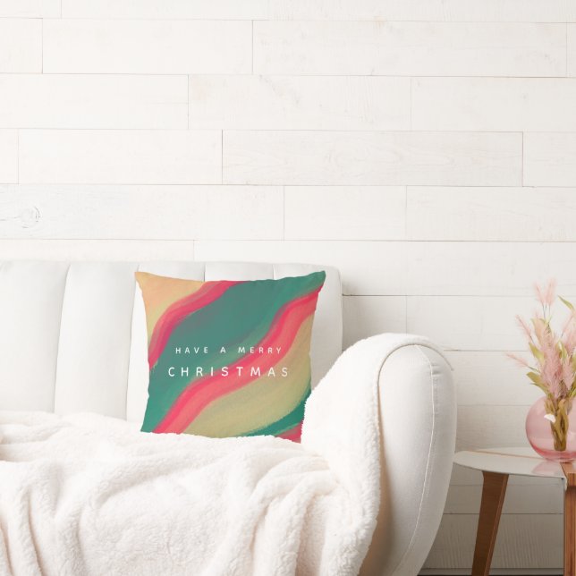 Almofada Abstract Hand Painted Pattern Flat Holiday Card (Sofá)