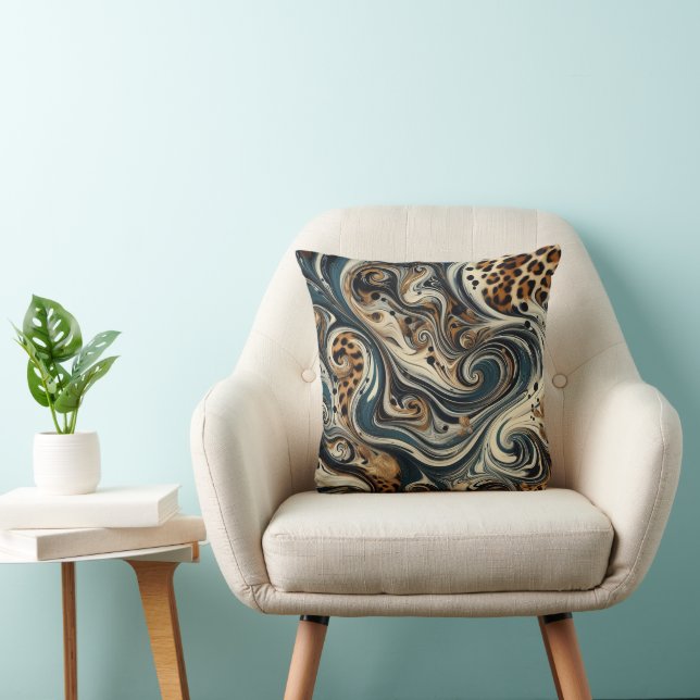Almofada Abstract Leopard Print Swirl (Cadeira)