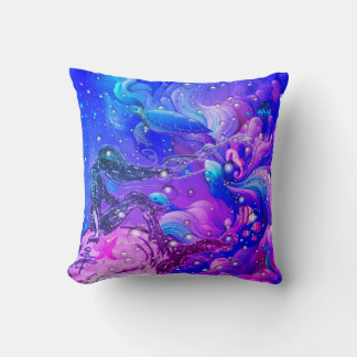 Almofada Abstract Mermaid Under the Sea Throw Pillow