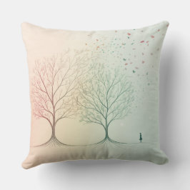 Almofada Abstract Minimal Tree of Life Pillow Pastel
