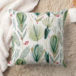 Almofada Abstract Scandinavian Christmas Foliage Sage Green