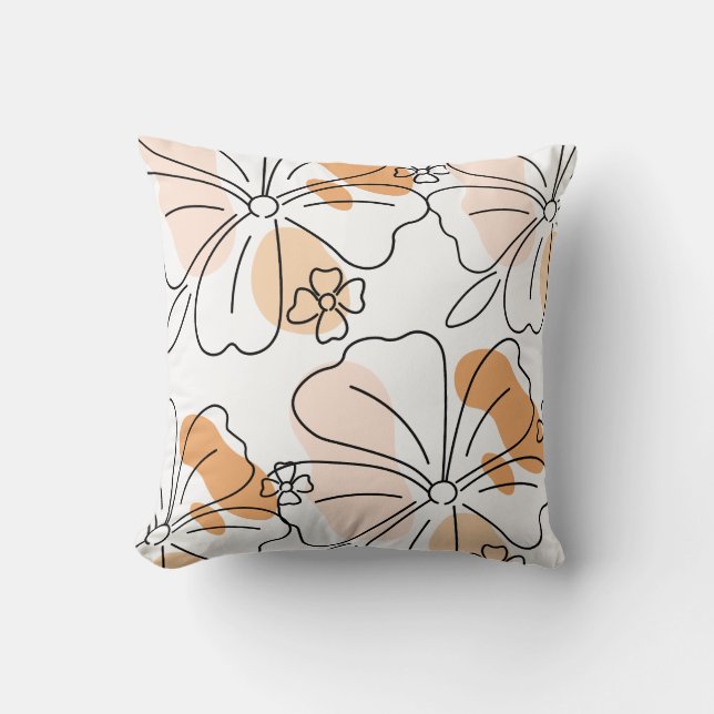 Almofada Abstract Watercolor Floral Pillow Cover - Modern  (Frente)