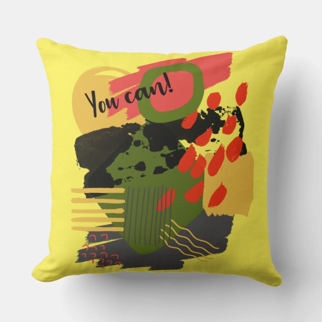 Almofada Abstraktes Design mit Formen Kreisen Linien bunt (Frente)