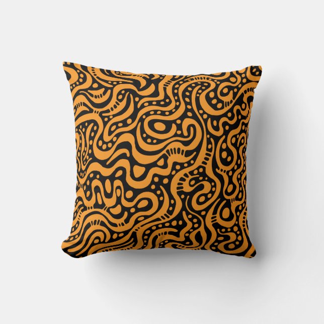 Almofada Abstrato 041211 - Lt Orange on Black (Laranja escu (Frente)