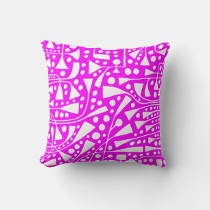 Almofada Abstrato 120112 - Branco na magenta