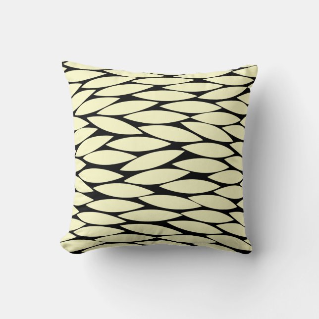 Almofada Abstrato 250713 - Creme em preto (Frente)