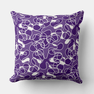 Almofada Abstrato 290523 Profundo Roxo e Branco