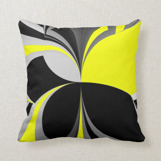 Almofada abstrato amarelo selvagem do preto