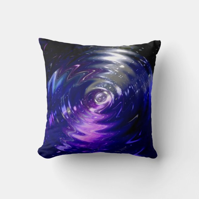 Almofada Abstrato Art Blue Wave Swirl (Frente)