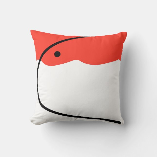 Almofada Abstrato Art Coral Vermelho Preto Branco (Frente)