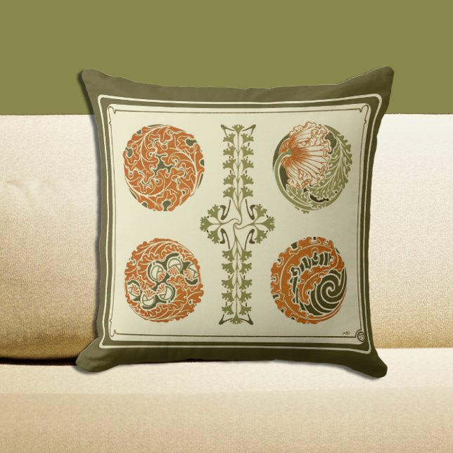 Almofada Abstrato Art Deco Handsome Deixa A Natureza Design (Criador carregado)