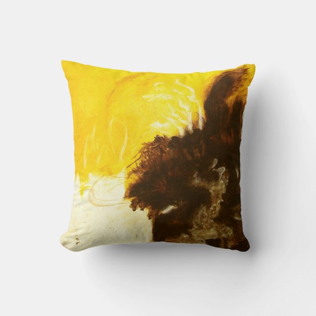 Almofada Abstrato Art Painting Drivers Splatters Yellow Bro (Frente)