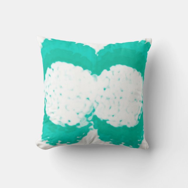 Almofada Abstrato Art Pastel Turquoise Verde Branco (Frente)