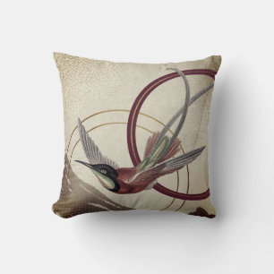 Almofada Abstrato Artístico Burgundy Hummingbird