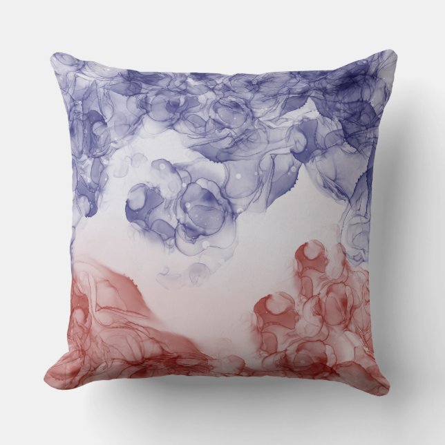 Almofada Abstrato AZUL BRANCO VERMELHO PATRIÓTICO (Frente)