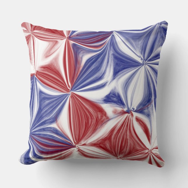 Almofada Abstrato AZUL BRANCO VERMELHO PATRIÓTICO (Frente)