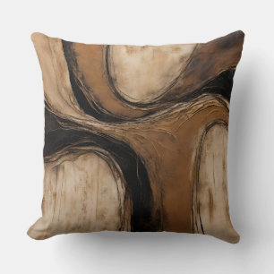 Almofada Abstrato bege Dourado preto