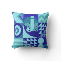 Abstrato blues verde forma geométrica monograma