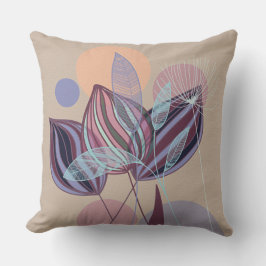 Almofada Abstrato Botânico moderno
