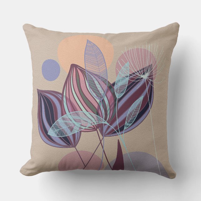 Almofada Abstrato Botânico moderno (Frente)