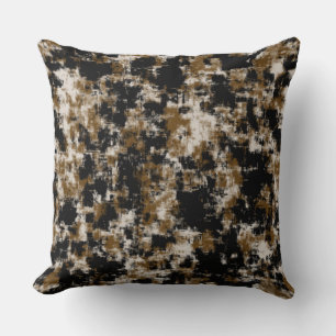 Almofada abstrato branco e preto Dourado