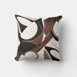 Almofada Abstrato brilhante preto bronzeado branco girando