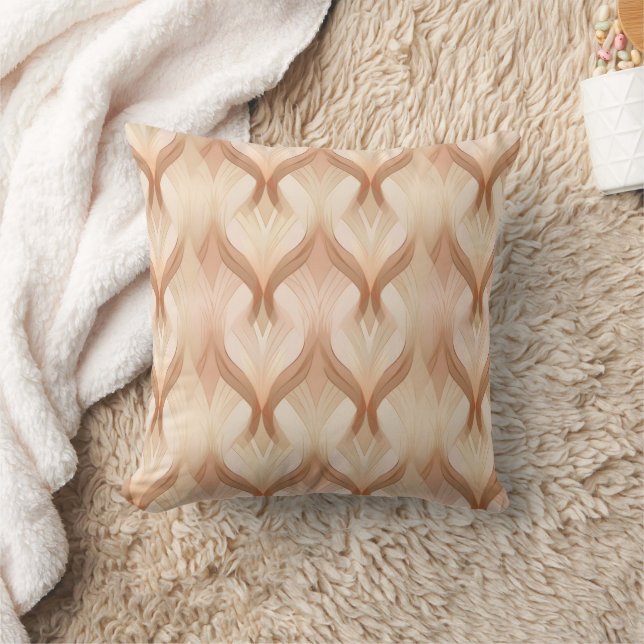 Almofada Abstrato Brown Beige Cream Nervoso Decor (Cobertor)