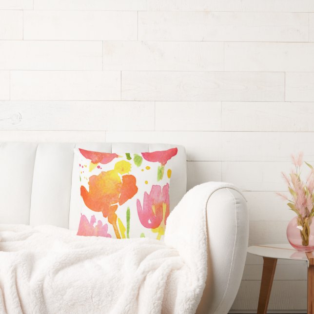 Almofada Abstrato Buquê de Flores Mistas 4 (Sofá)