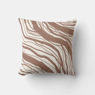 Almofada Abstrato castanho-branco moderno