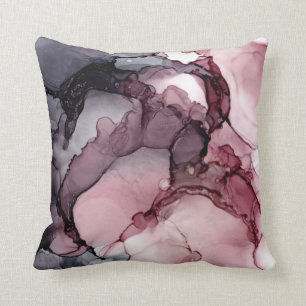 Almofada Abstrato Cinza de pincel Mauve