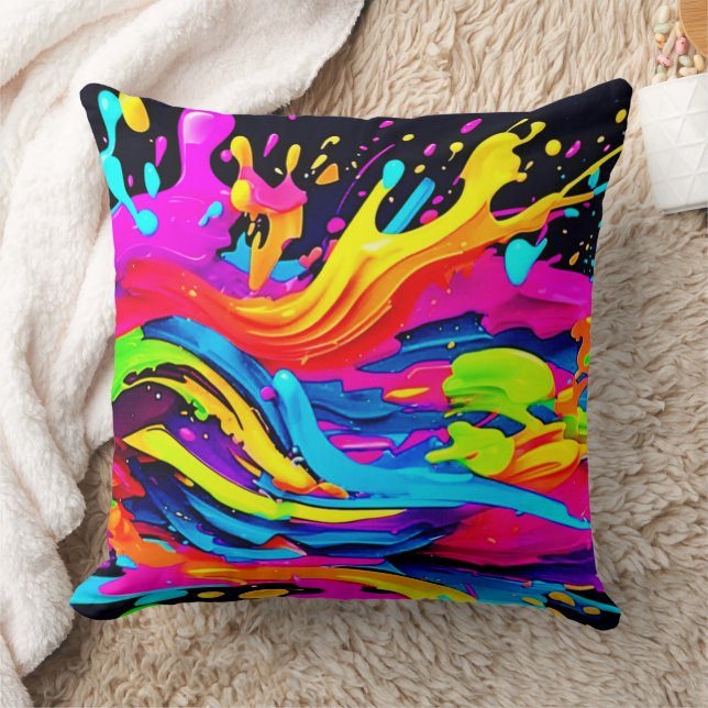 Almofada Abstrato Color Burst Art (Cobertor)